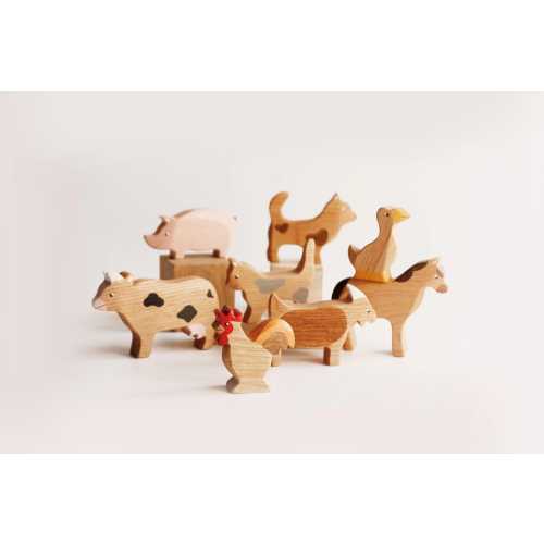 Set of farm animal toy Wooden figurines Wooden toys Educational toys Wooden animal toys Nursery decoration Farm animals