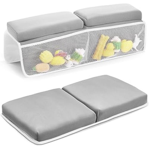 JOY ANAN Baby Bath Kneeler and Elbow Rest Pad Set, Bathtub Kneeling Pad for Toddler, Baby Accessories for Bath, Relieve Your Knees and Elbows