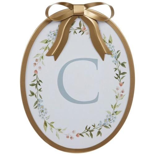Gold Bow & Floral Letter Wood Wall Decor
