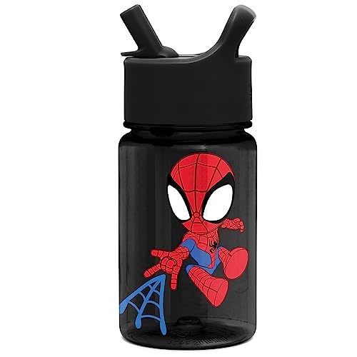 Simple Modern Marvel Spiderman Kids Water Bottle Plastic BPA-Free Tritan Cup with Leak Proof Straw Lid | Reusable and Durable for Toddlers, Boys | Summit Collection | 12oz, Spidey Kid