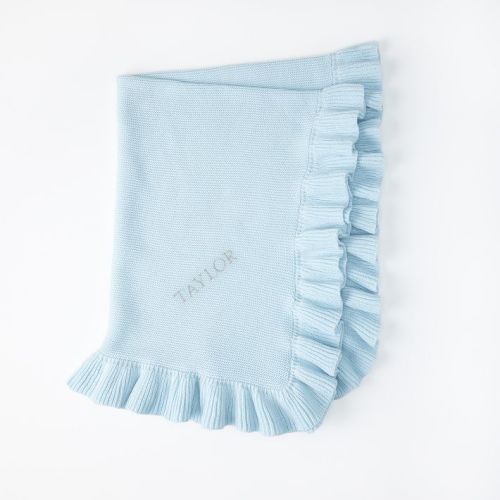 Ruffle Knit Cotton Baby Blanket