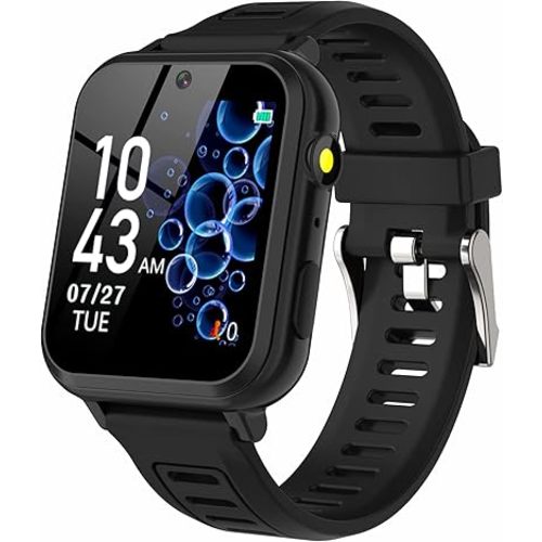Phyulls Smart Watch for Kids, Smart Watch Toys with 39 Games Camera Video Recorder Music Alarm Calculator Calendar Flashlight Stopwatch Pedometer Gift Toys for 3-12 Years Old Boys and Girls (Black)