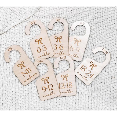 Bow Baby Closet Dividers, Girl Nursery clothes dividers, Wood Clothes Size Markers, Wooden Baby Closet Organizers, Baby Shower Gift Ideas