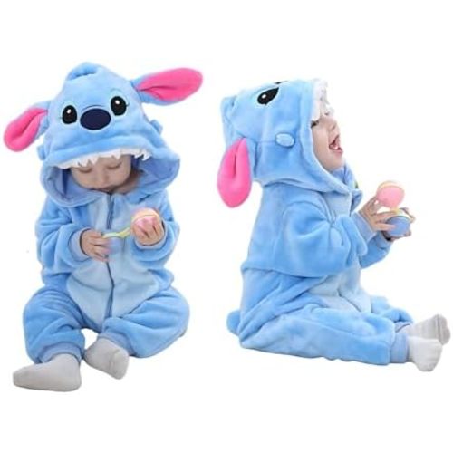 Unisex Baby Animal Onesie Flannel Hooded Romper for Infants Toddlers (0-3 Years) Winter Jumpsuit for Boys and Girls