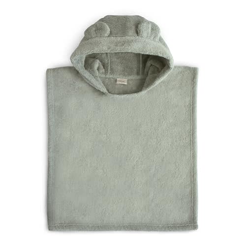 mushie Poncho Towel for Toddlers and Kids (Moss) | Organic Terry Cotton | Ages 1-3 Years