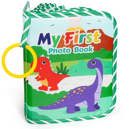 Baby Photo Album First Family Memory Book for Newborns, Toddlers Soft Photo Cloth Book with Mirror, Quality Gifts for Girls and Boys, 1st Birthday, Baby Shower, Thank You Gift