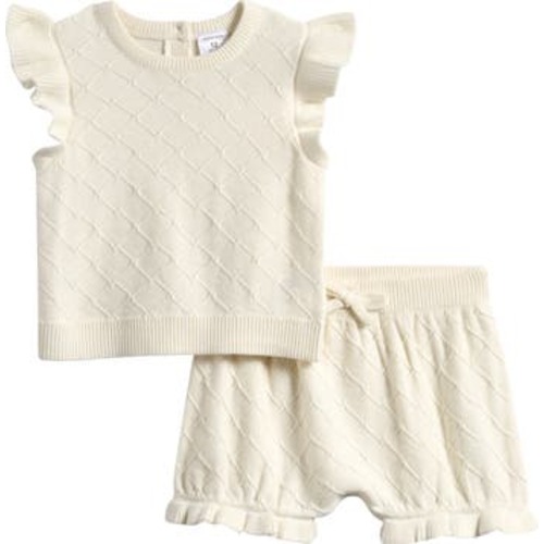 Flutter Sleeve Sweater & Bubble Shorts Set, 9M