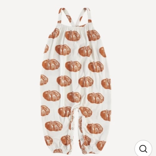 cross back spaghetti strap bubble jumpsuit | harvest pumpkin | bamboo 6-12m