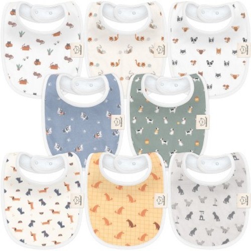 KeaBabies 8pk Organic Baby Bibs for Boy, Baby Drool Bib for Baby Boys and Girls, Newborn Teething Bibs, Color: Pets & paws