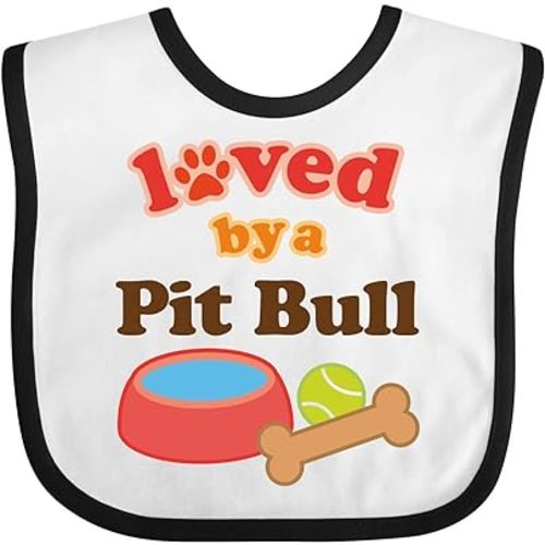 inktastic Pit Bull Loved By a (Dog Breed) Baby Bib
