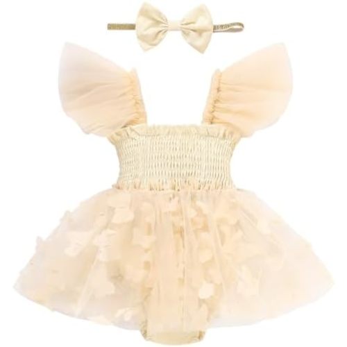 Baby Girl Newborn Clothes Infant Tulle Romper Ruffe Sleeveless Bodysuit Baby Girl Outfits Baby Girl Dress 0-18M