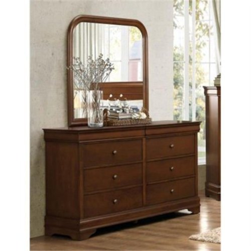 Home Elegance Abbeville Collection Dresser in Brown Cherry