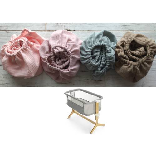 Newton Bassinet & Bedside Sleeper Fitted Sheet, Organic Muslin Bassinet Sheets, Baby Crib Cotton Sheet