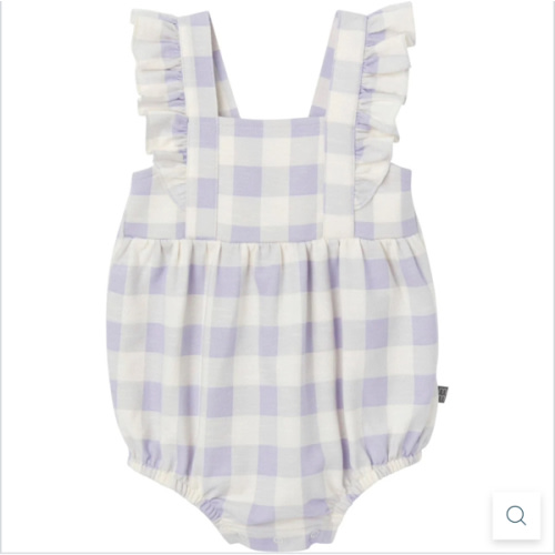 Baby Girls Purple Gingham Romper