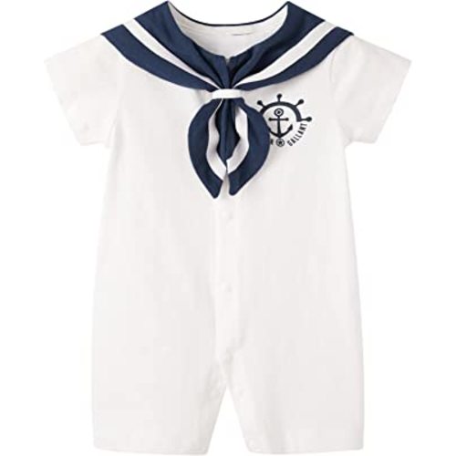 pureborn Baby Boys Girls Nautical Romper One-Piece Beach Outfit Summer Clothes 0-24 Months