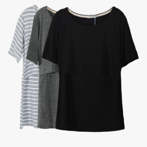 Smallshow Women's Maternity Nursing Tops Short Sleeve