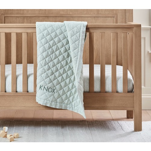 European Linen Baby Quilt | Pottery Barn Kids - Blush