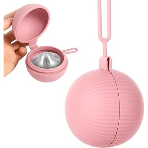 Baby Dummy Case, Silicone Ball Shaped Dummy Holder Box for Silverette, All-Round Baby Nipple Holder, Nursing Cup Container Storage Box Bag Protector for Nursing Newborn Protect Store Mom(Pink)