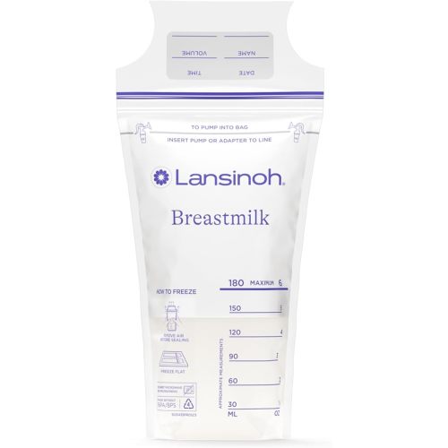 Lansinoh Breastmilk Storage Bags, 150 Count, Baby Essentials, Fast Freeze & Thaw Breast Milk Bags for Baby Bottle Feeding, Superior Strength & Stretch, 6 Ounce