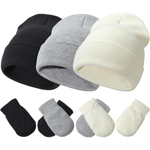 Baby Hats and Mittens Set Infant Toddler Beanie Caps Hospital Hat Set Newborn Gloves for Baby Boys Girls