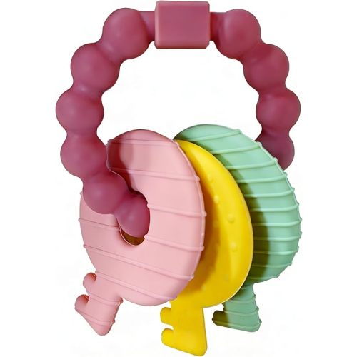 Baby Keys Toy, Teething Keys Toy for Toddlers 3-18 Months,Infants Sensory Silicone Chewable Keys Teether - Soothes Baby Gum Pain,BPA Free (Purple)