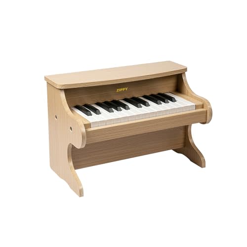 ZIPPY Kids Piano Keyboard, 25 Keys Digital Piano for Kids, Mini Music Educational Instrument Toy, Wood Piano for Toddlers Girls Boys, Oak