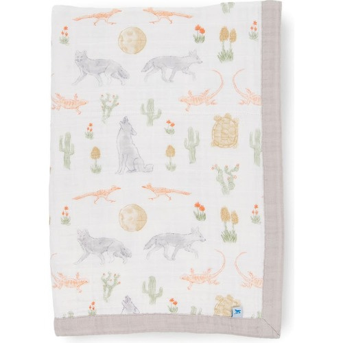 little unicorn Cotton Muslin Baby Quilt, Desert Night