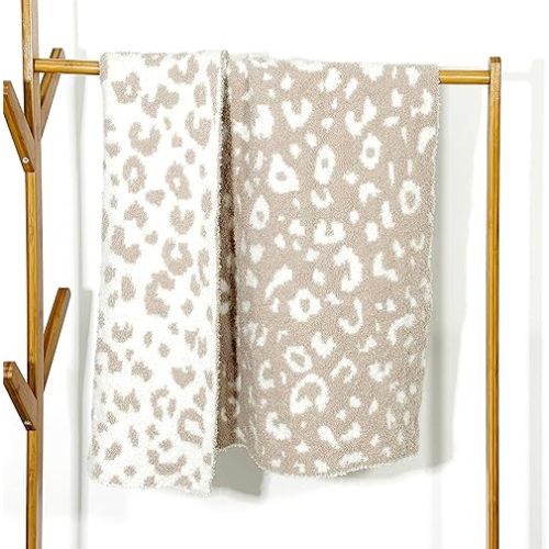 Soft Baby Cozy Swaddling Blanket for Newborn Nursery Knit Leopard Premium Comfort for Infants & Toddlers Perfect for Nursery, Crib, Stroller, 30x40 Inch Beige Cheetah