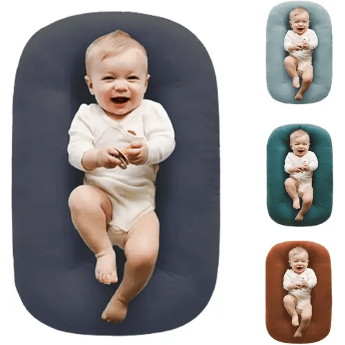 Baby Lounger Pillow,Loevin Baby Lounger Pillow for Newborn Cosleeping for Baby in Bed,Newborn Lounger Baby Nest for Boys & Girls 0-12 Months-Dark Gray
