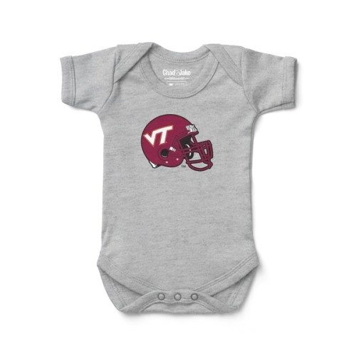 Infant Chad & Jake Heather Gray Virginia Tech Hokies Helmet Bodysuit