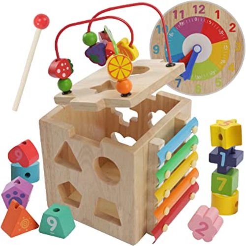 Montessori Mama Baby Activity Cube Montessori Toys for 1 Year Old + Learning Toys for 1+ Year Old Activity Center for Baby, Toddler Educational Toys for 12-18 Months, 1st Birthday Girl Gifts Boys