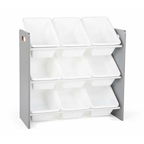 Humble Crew, Grey/White Toy Organizer, 9 Bin Storage, 24" Tall