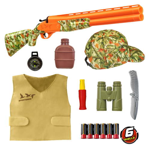 Adventure Force Wetlands Hunter Roleplay Toy Shotgun Set, 15-Piece Outdoor Indoor Play for Kids 5+
