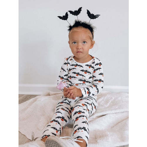 Organic Waffle 2-Piece Set, Trick or Treating Bat