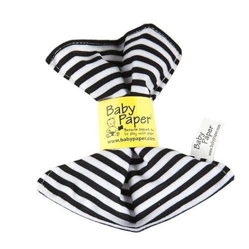 Original Baby Paper - Crinkle Teether and Sensory Toy for Babies and Infants | Black and White Stripes | Non-Toxic, Washable | Great for Baby Showers