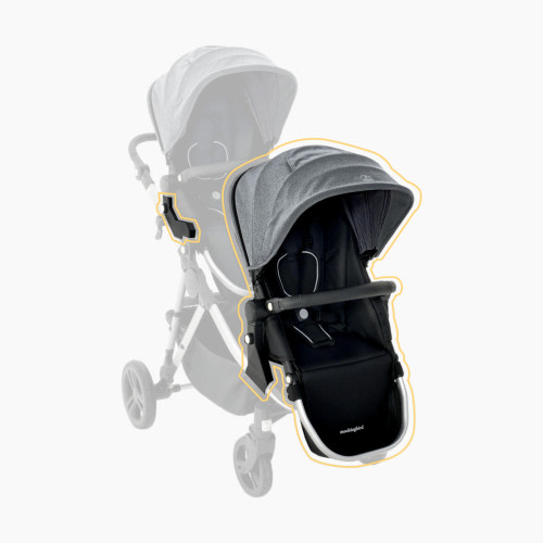 Mockingbird 2nd Seat Kit 2.0 - Heather Grey Canopy With Black Leather