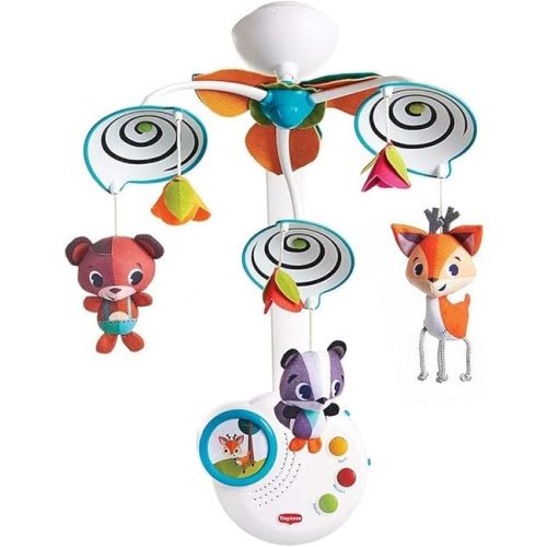 Tiny Love Classic Mobile, Developmental Cot Mobile, Newborn Baby Mobile with Music, Suitable from Birth, 0-24 Months, 3 Melodies, Into The Forest