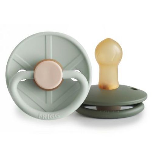 Frigg Little Viking Natural Rubber Pacifier 2-pack Sage/olive 0-6 Months