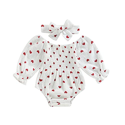 farrubbyine8 Newborn Baby Girl Outfit Cute Romper Long Sleeve Ruched Bodysuit Comfy Outfits Baby Girl Clothes