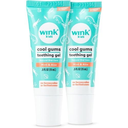 Wink Well Baby Teething Relief for Infants and Kids, Cooling, Soothing Natural Gel for Sore Gums and Other Teething Discomfort, May Be Used As A Toddler Training Toothpaste (Twin Pack, 15 ml Each)