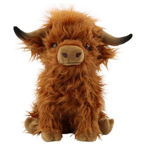 Stuffed Animal Highland Cow Plush 10inch Realistic Cow Plush Toy Cuddly Highland Cow Farm Decor Birthday Gift for Adults Kids Boys Girls