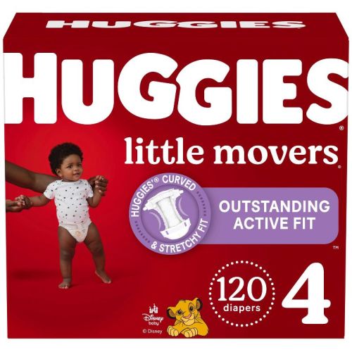 Huggies Little Movers Active Fit Diapers - Size 4 - 120ct