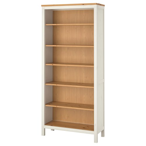 HEMNES Bookcase - white stain/light brown 35 3/8x77 1/2 "