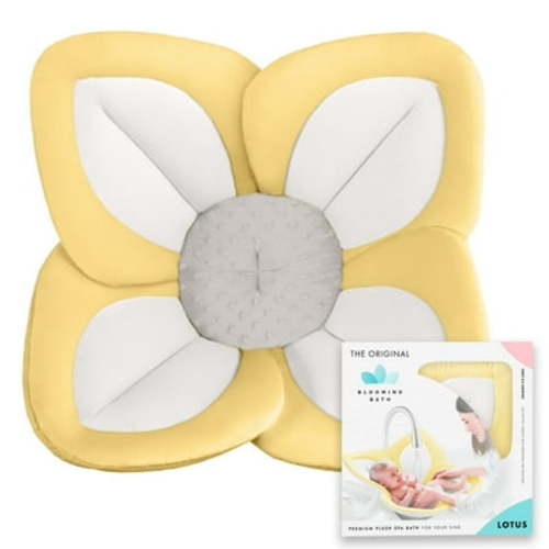 Blooming Bath Lotus Baby Bath Seat - Sink Baby Bath Insert, Yellow/Gray