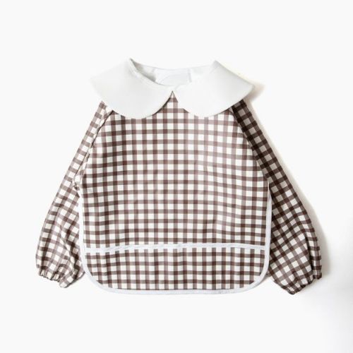 Picolette by Olivia Culpo Long Sleeve Bib - Chocolate Gingham