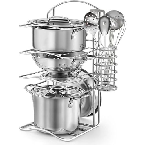 12Pcs Large Kids Stainless Steel Metal Pots and Pans Playset, Pretend Play Mud Kitchen Accessories Toy Pots and Pans for Kids Toddler Age 3 Years Old