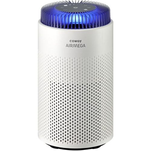 COWAY Air Purifiers for Bedroom Home up to 450 ft², HEPA Filter for Smoke, Allergies, Pet Dander, Odor, AQI Monitor, Auto&Sleep Mode, Timer, Filter Indicator, Night Light, 3yr Warranty, 50 White