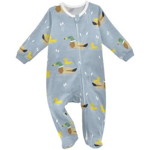 Dussdil Baby One-Piece Footies Newborn Rompers Pajamas Cotton Footed Pjs for Sleep Play Boys Girls 3 6 9 12 18 24m