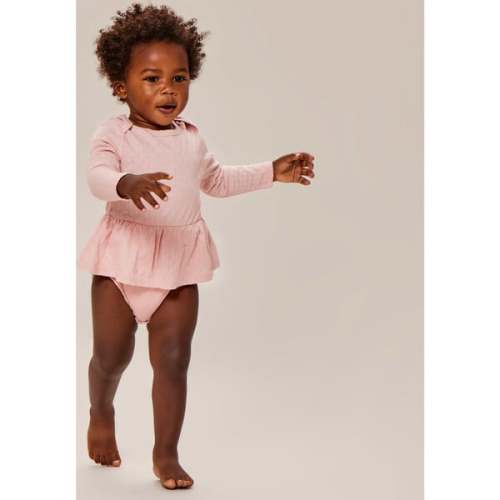 Claysburg Onesie With Ruffled Skirt, Silver Pink - Young Days | Maisonette