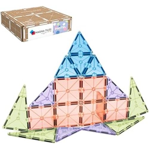 MAGNA-TILES Color Shop Pastel 20-Piece Magnetic Construction Set, The Original Magnetic Building Brand